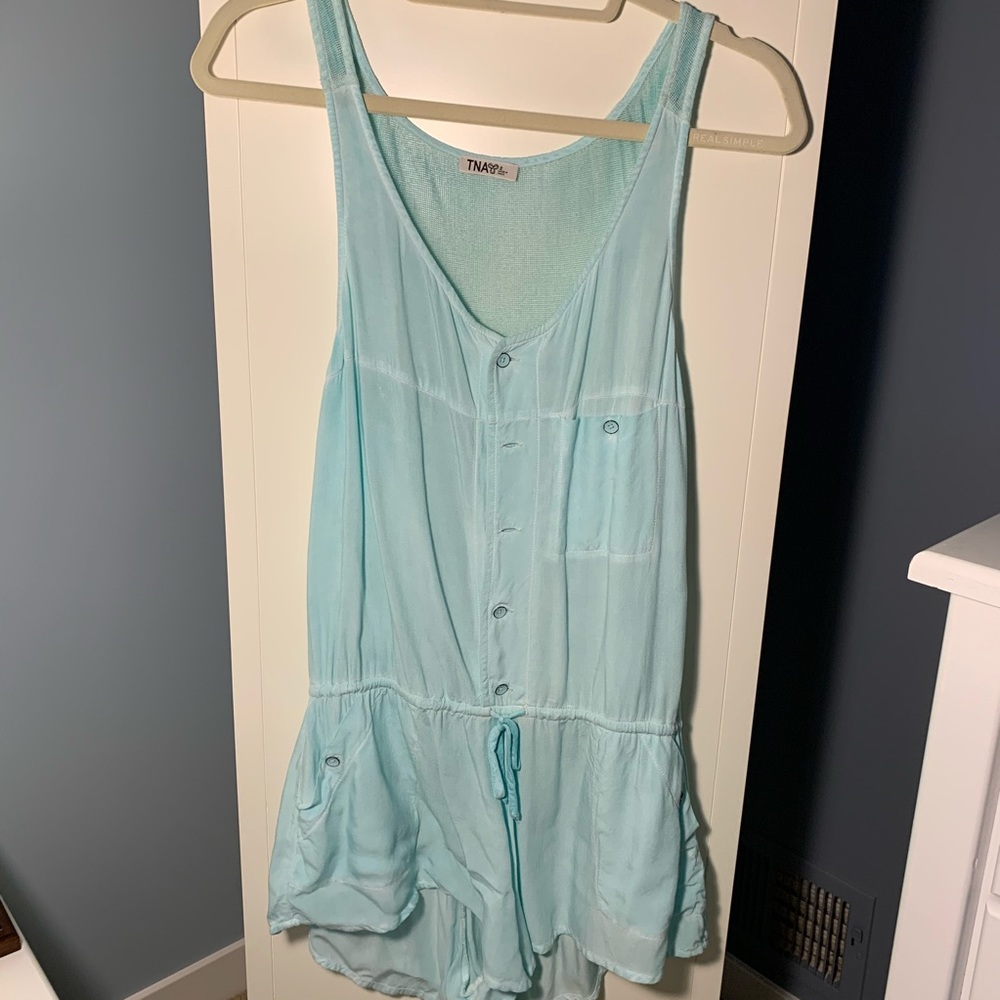 Aritzia TNA | Bright Aqua Light Romper | Size Small - Picture 3 of 10